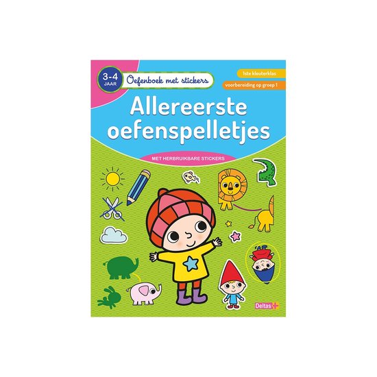 Oefenboek met stickers - Allereerste oefenspelletjes (3-4 j.)