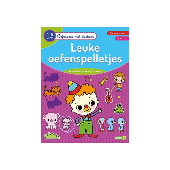 Oefenboek met stickers - Leuke oefenspelletjes 4-5 jaar groep 1