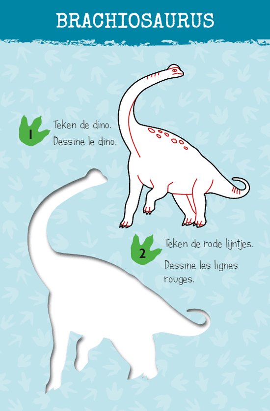 Zo teken je dino's - 12 sjabloonkaarten / Dessine des dinos – 12 cartes pochoirs