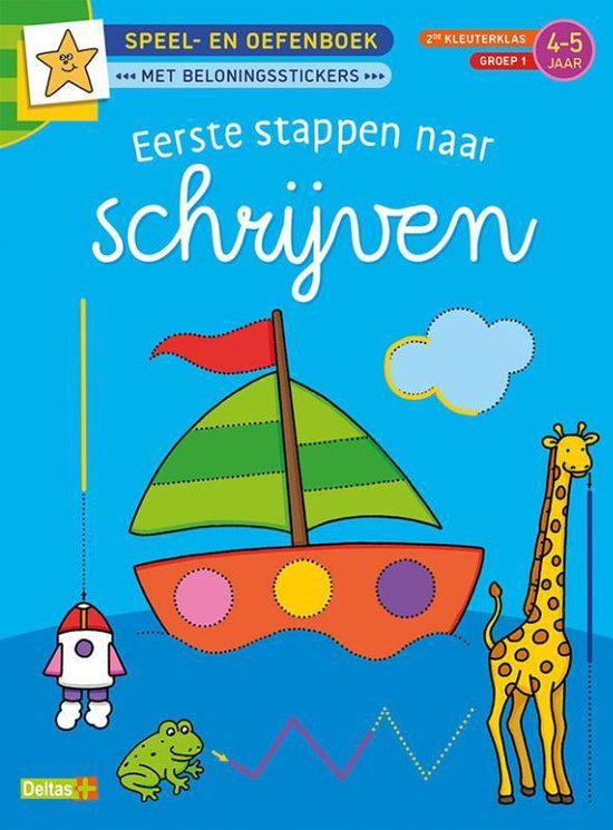 Speel- en oefenboek met beloningsstickers Eerste stappen naar schrijven 4-5 jaar