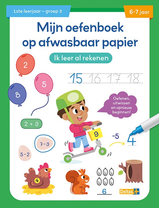 Mijn oefenboek op afwasbaar papier Ik leer al rekenen 6-7 jaar