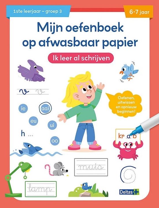 Mijn oefenboek op afwasbaar papier Ik leer al schrijven 6-7 jaar