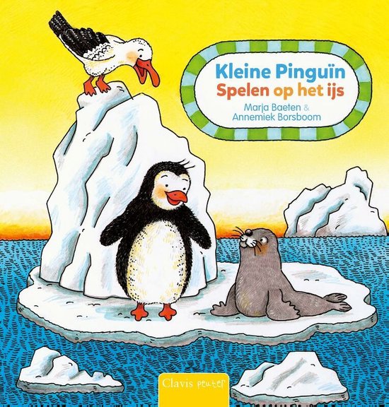 Kleine Pinguïn. Spelen op het ijs