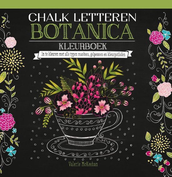 Chalk letteren Botanica kleurboek