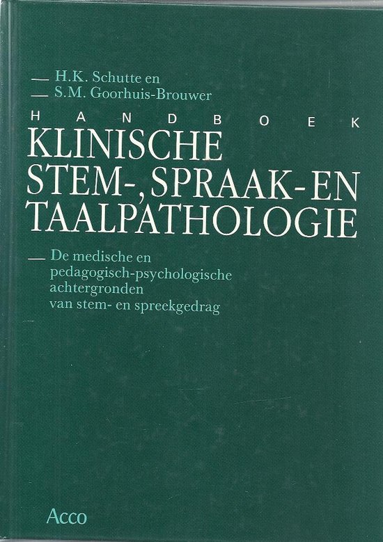 Handboek klinische stem- en spraakpathologie