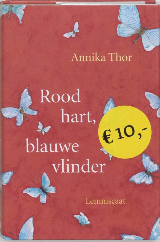 Rood hart, blauwe vlinder