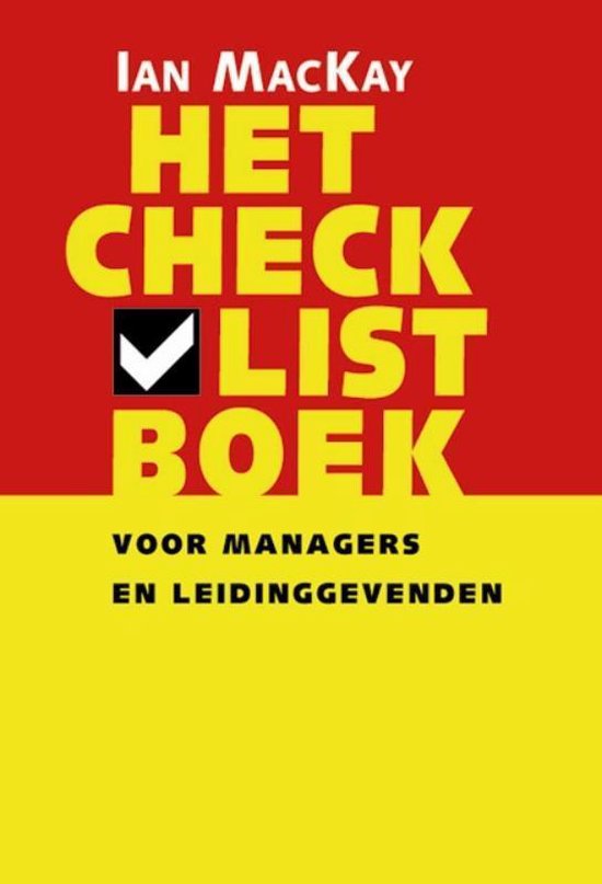 Het checklistboek voor managers en leidinggevenden