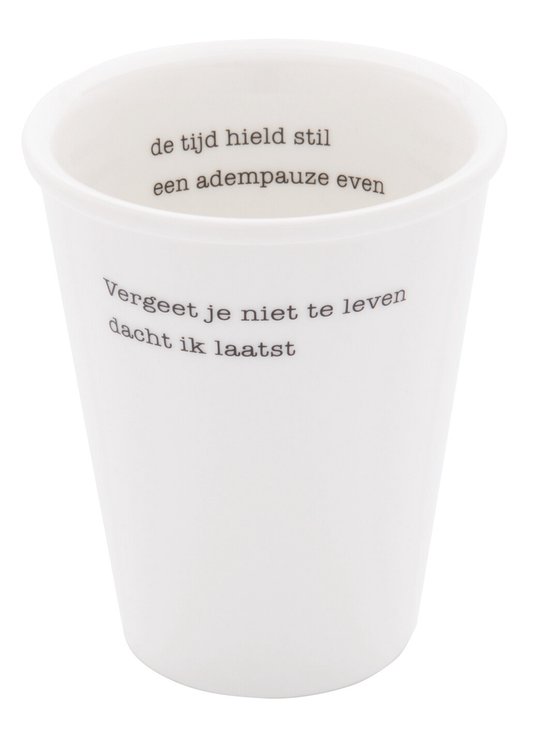 Poëten aan tafel - het servies - Porseleinen beker 'Vergeet je niet' set van 2