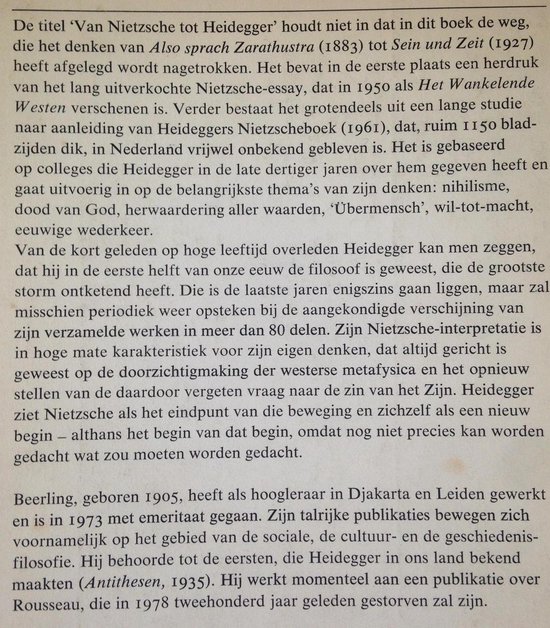 Van Nietzsche tot Heidegger