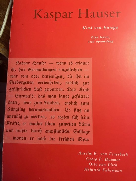 Kaspar hauser, kind van Europa