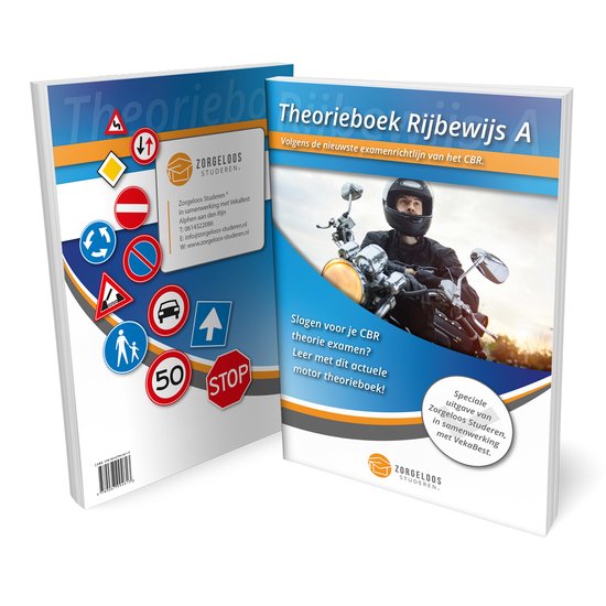 Motor Theorieboek 2024 - Rijbewijs A - CBR Motor Theorie Leren - Zorgeloos Studeren