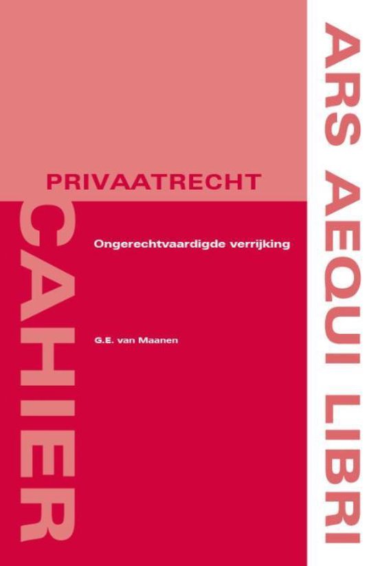 Ars aequi cahiers privaatrecht 11 - Ongerechtvaardigde verrijking
