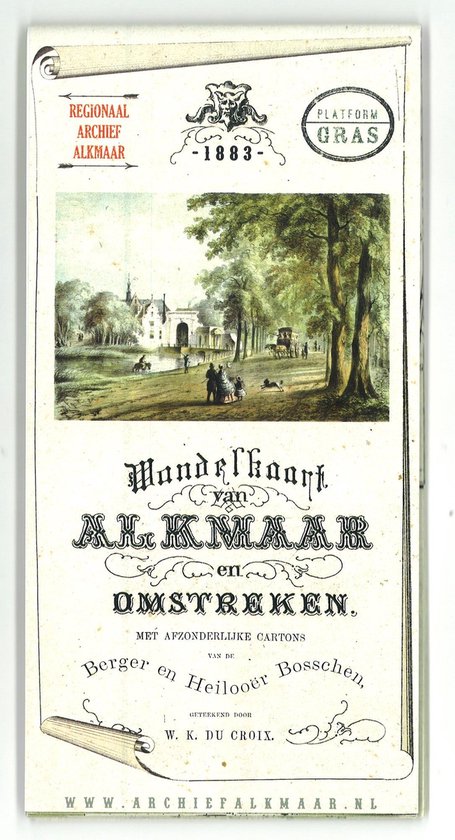 Wandelkaart van Alkmaar en omstreken, 1883