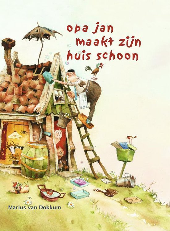 Opa Jan maakt zijn huis schoon