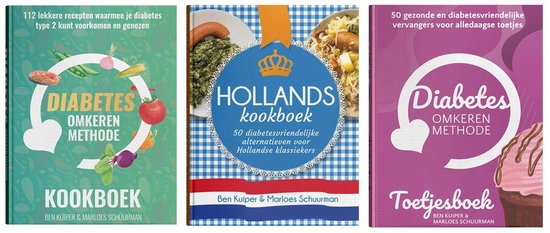 Diabetes Omkeren Methode Kookboek & Toetjesboek & Hollands Kookboek Combinatie Aanbieding