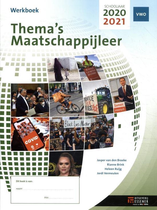 Thema's Maatschappijleer vwo 2020 2021 Werkboek