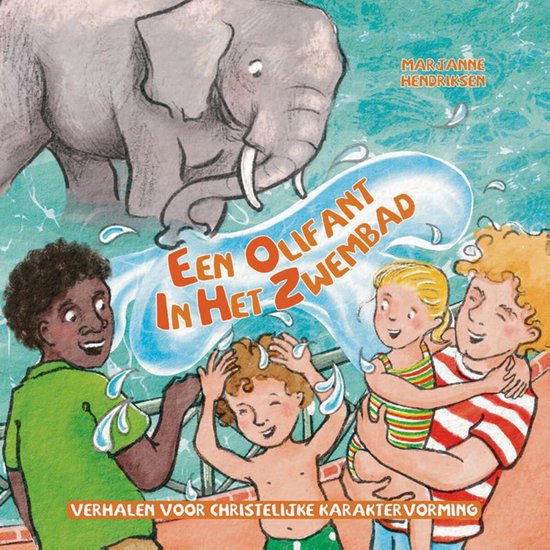 Een olifant in het zwembad