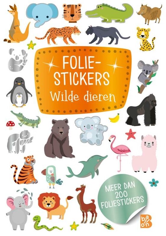 Glitterstickers 1 - Foliestickers - Wilde dieren