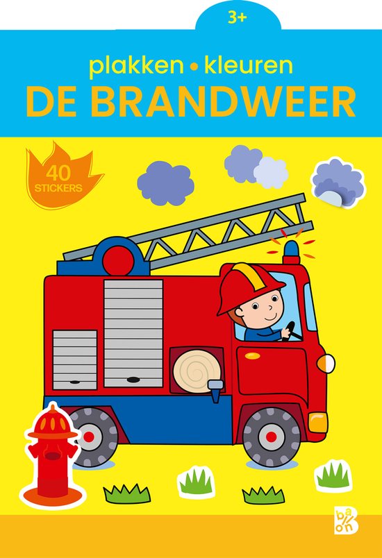 Plakken en kleuren 1 - De brandweer 3+