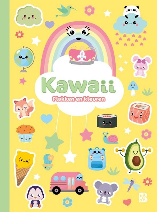 Kawaii plakken en kleuren