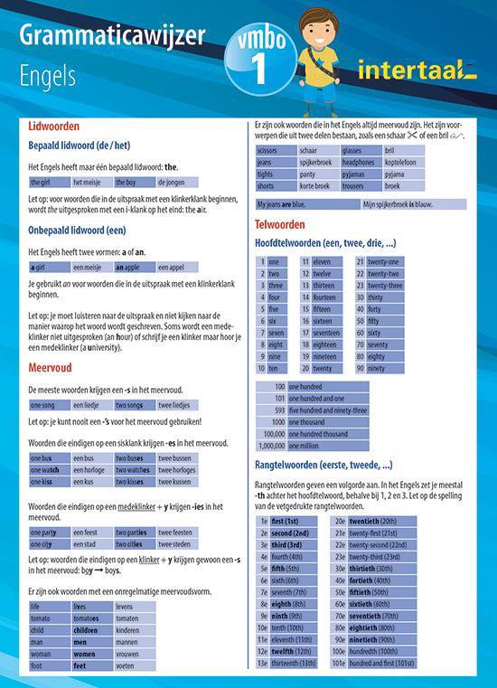 Grammaticawijzer Engels VMBO leerjaar 1