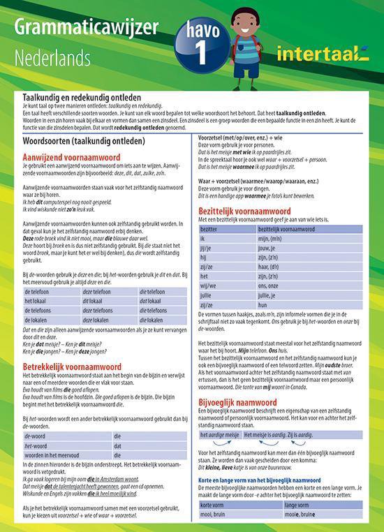 Grammaticawijzer Nederlands HAVO leerjaar 1