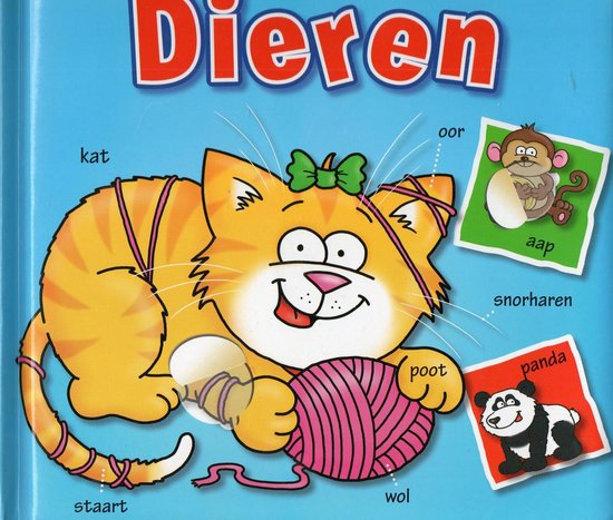 Woordjes leren met prettige prenten en grappige flapjes Dieren