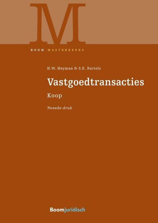 Boom Masterreeks  -   Vastgoedtransacties