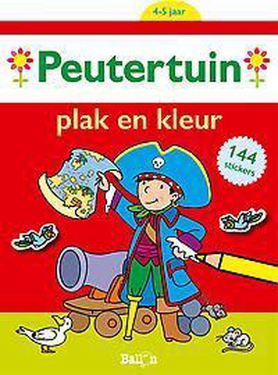 Plak en kleur piraat 4-5 jaar