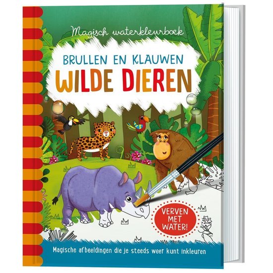 Magisch waterkleurboek Wilde dieren