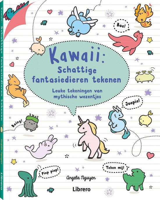 Kawaii schattige fantasiedieren tekenen