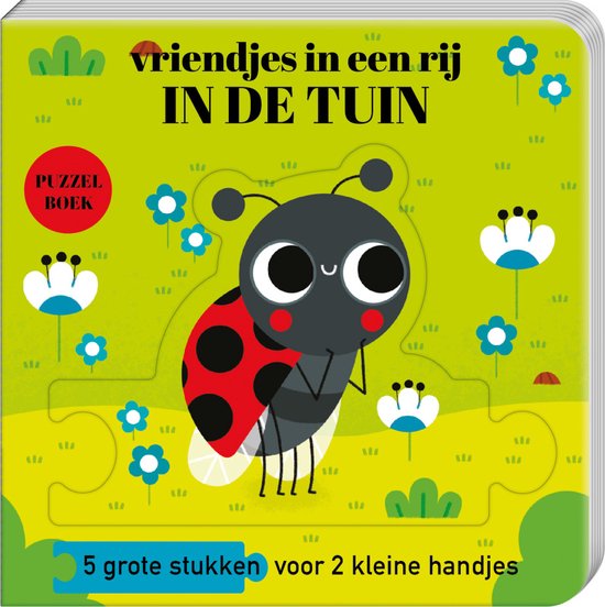 Puzzelboek vriendjes in een rij - In de tuin