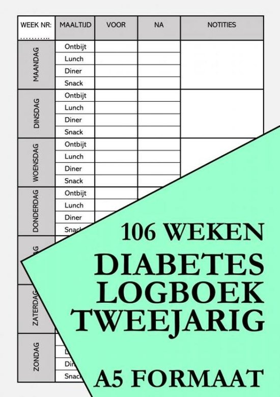 Bloedsuiker Planner en Diabetes Logboek - Tweejarig