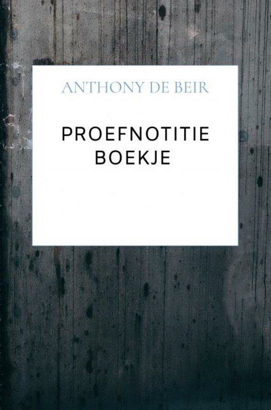 Proefnotitie Boekje