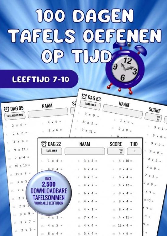 Tafels Oefenen: 100 Dagen Tafels Oefenen op Tijd