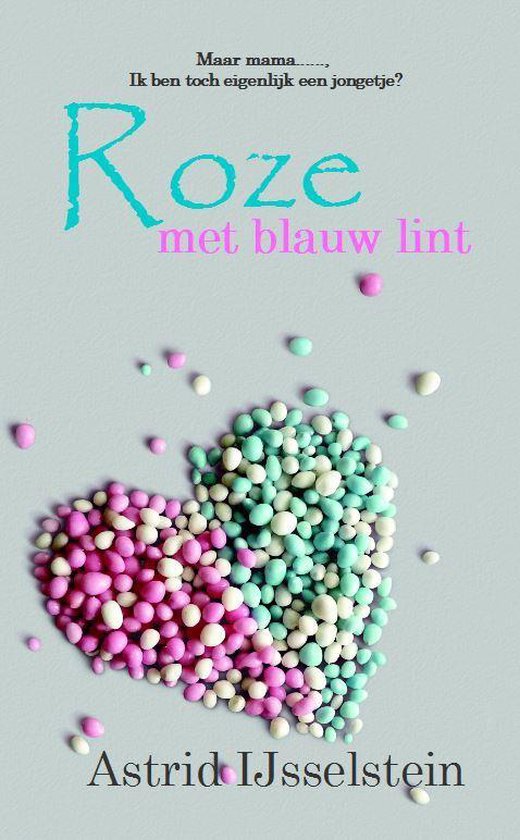 Roze met blauw lint