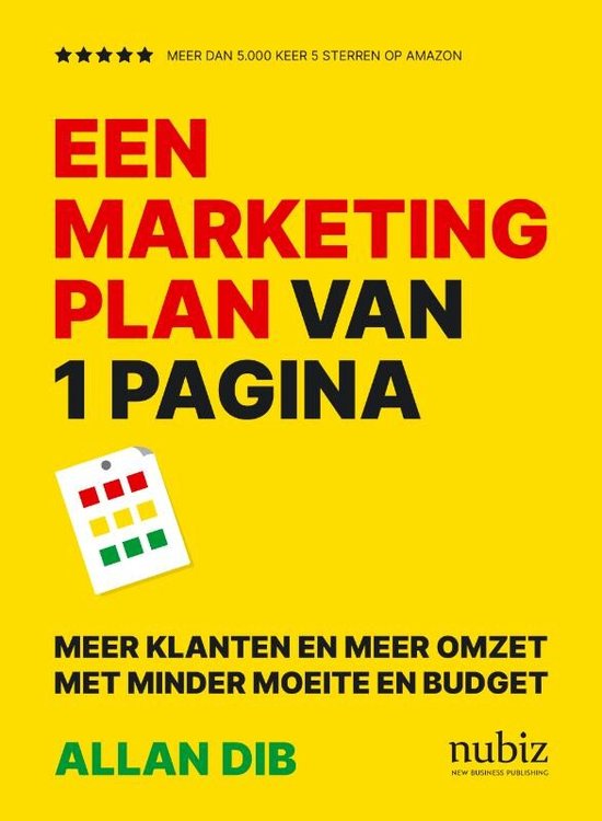 Een marketingplan van 1 pagina