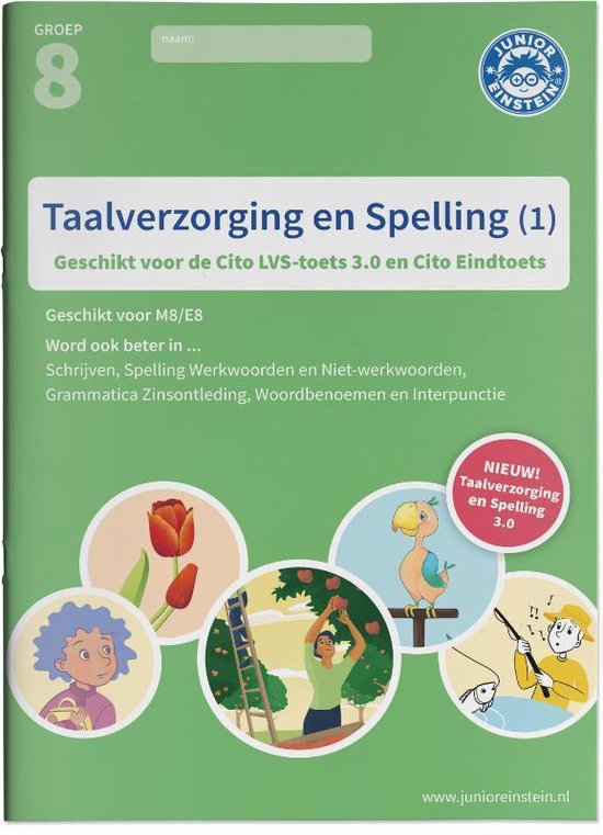 Oefenboek 1 -  Taalverzorging en Spelling geschikt voor de LVS-toets 3.0 (M8) en de Cito Eindtoets (E8