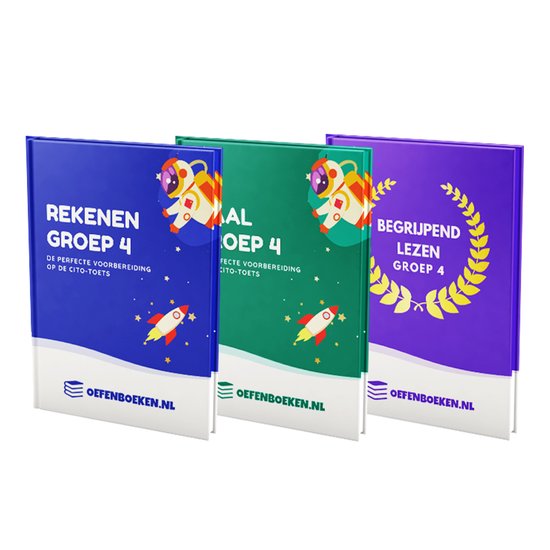 Groep 4 Taal, Rekenen en Begrijpend Lezen - Gegarandeerd betere schoolresultaten - Verhaaltjessomen - Redactiesommen - Spelling - Woordenschat - Begrijpend Lezen - Oefenboeken.nl