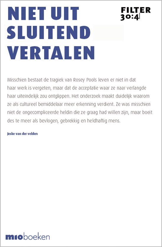 Filter – Tijdschrift over vertalen 30:4 - Niet uitsluitend vertalen