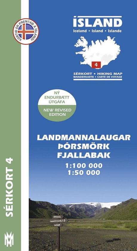 Island Serkort 04 Landmannalaugar - Porsmörk 1 : 100 000