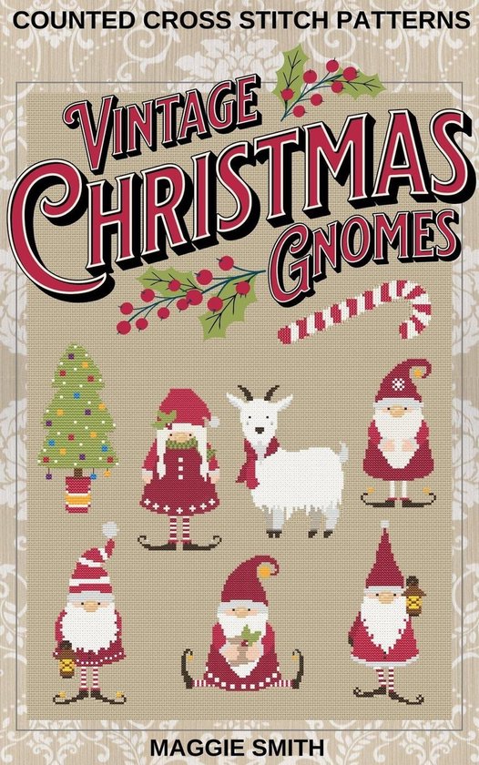 Vintage Christmas Gnomes Counted Cross Stitch Patterns