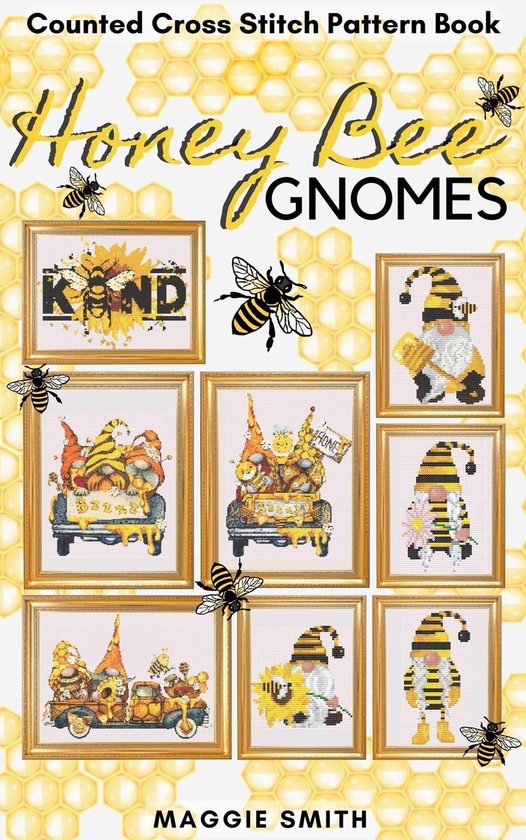 Honey Bee Gnomes Counted Cross Stitch Patters