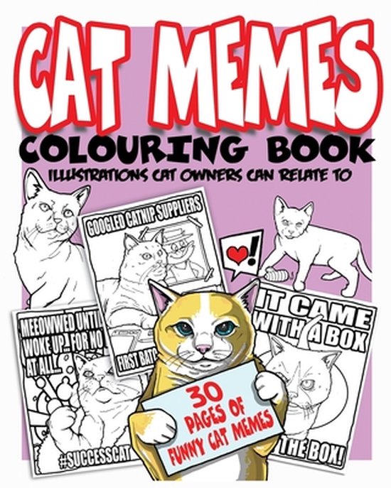 Cat Memes Colouring Book