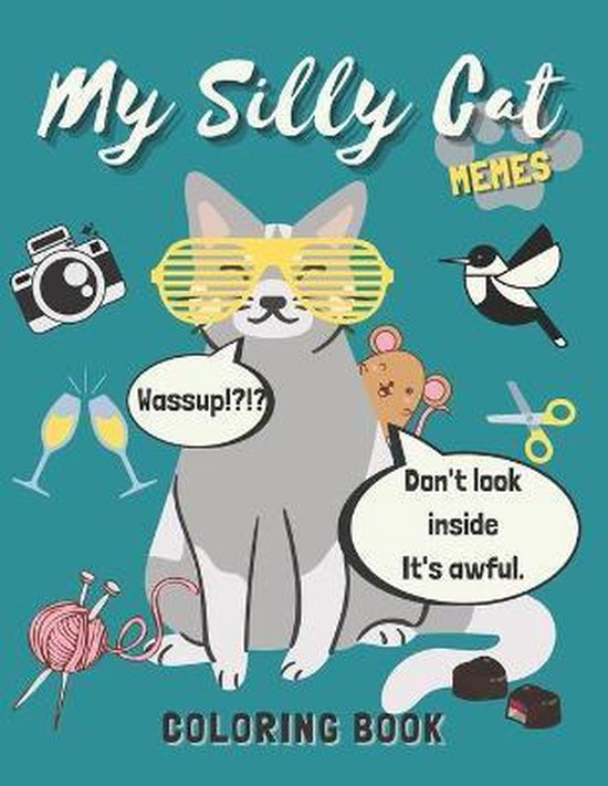 My Silly Cat Memes Coloring Book