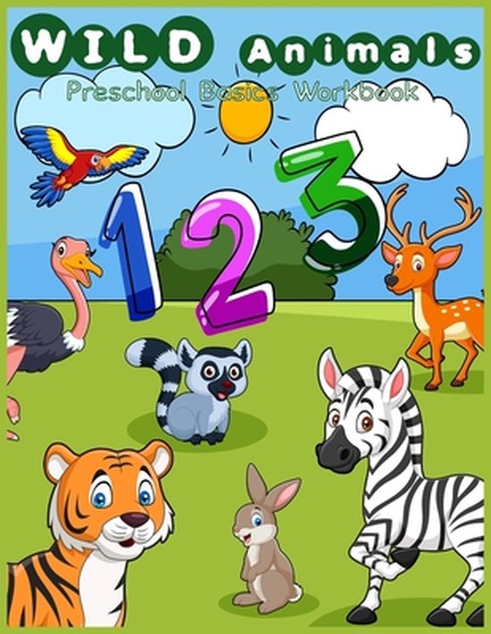 Preschool and Kindergarten Math Activity Workbook- Wild animals Preschool basic workbook