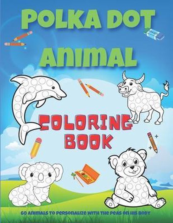 Polka dot animal coloring book