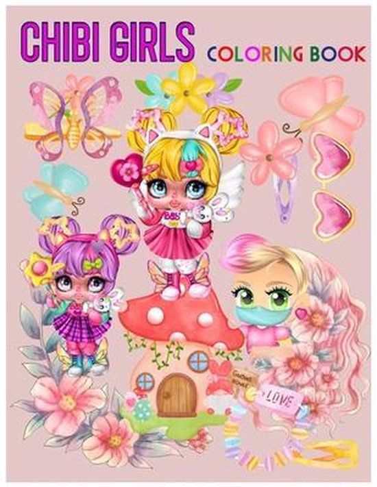 chibi girls coloring book